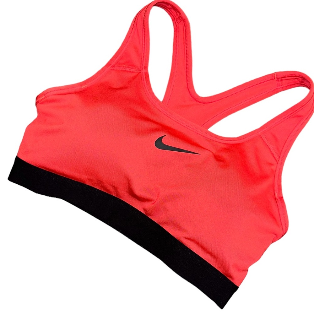 Nike DRI-FIT Sports Bra Removable Padding Coral & Black Women’s Small